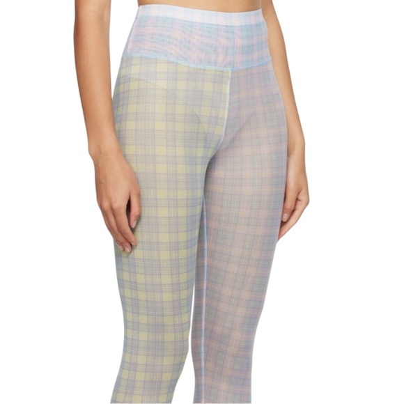 COPOVA LOWENA NWOT Multicolor plaid stirrup leggings Size M - Picture 5 of 9